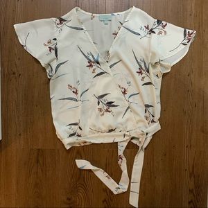 Boutique Floral Faux Wrap Top